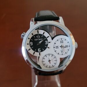 Brand New Skone Silver and White Multi-Dial Men's Watch